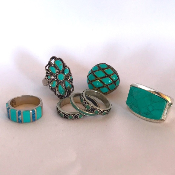 Jewelry - Assorted Turquoise Rings Costume Jewelry